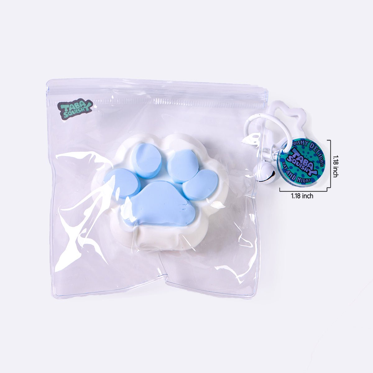 100g White-blue Paw Taba Squishy - Image 6