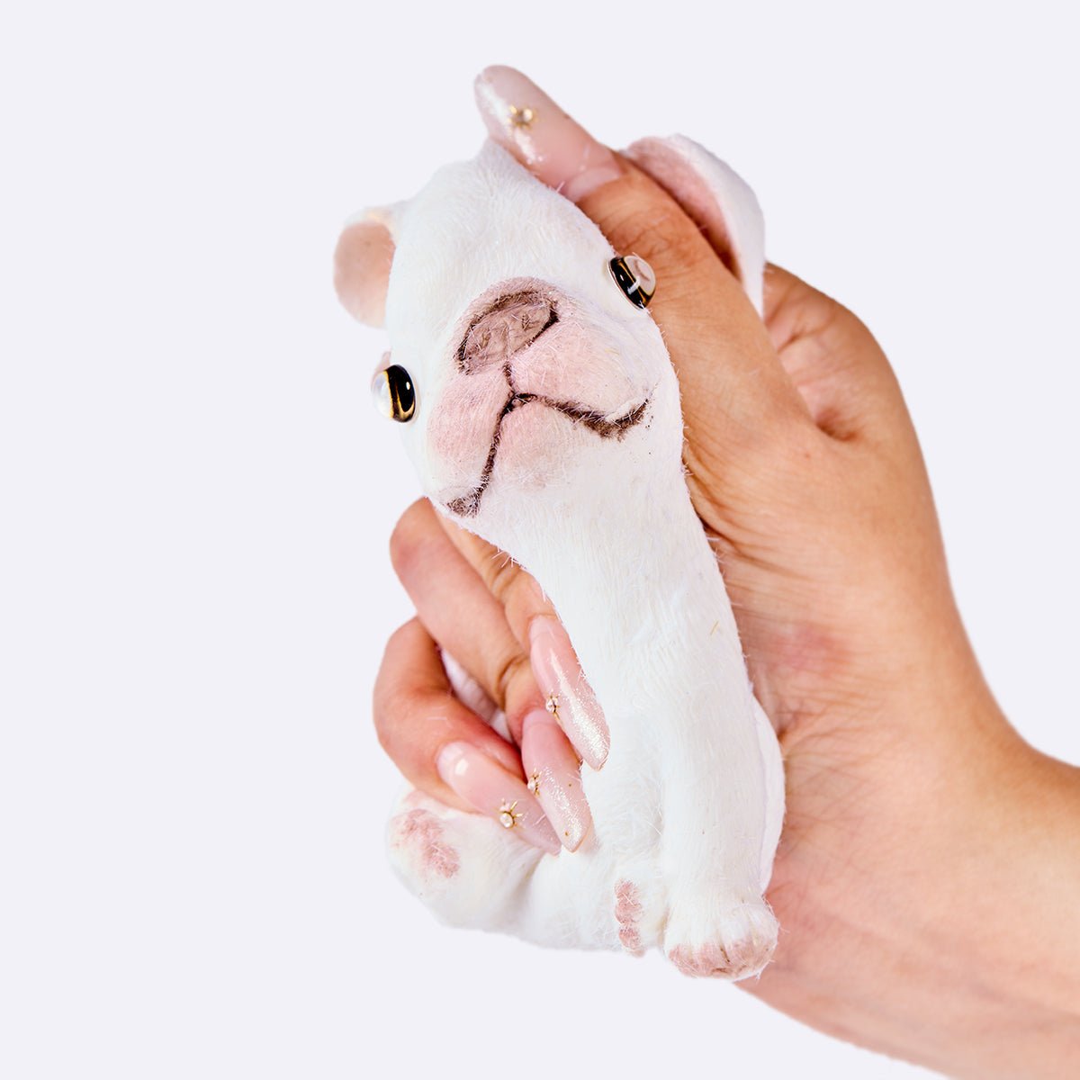 Flocked White French Bulldog Taba Squishy - Image 3