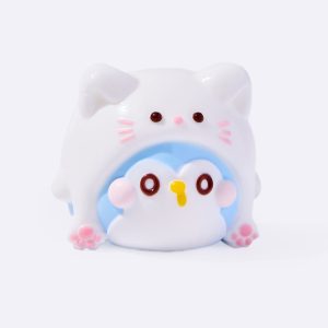 Cute Penguin with Kitten Hat