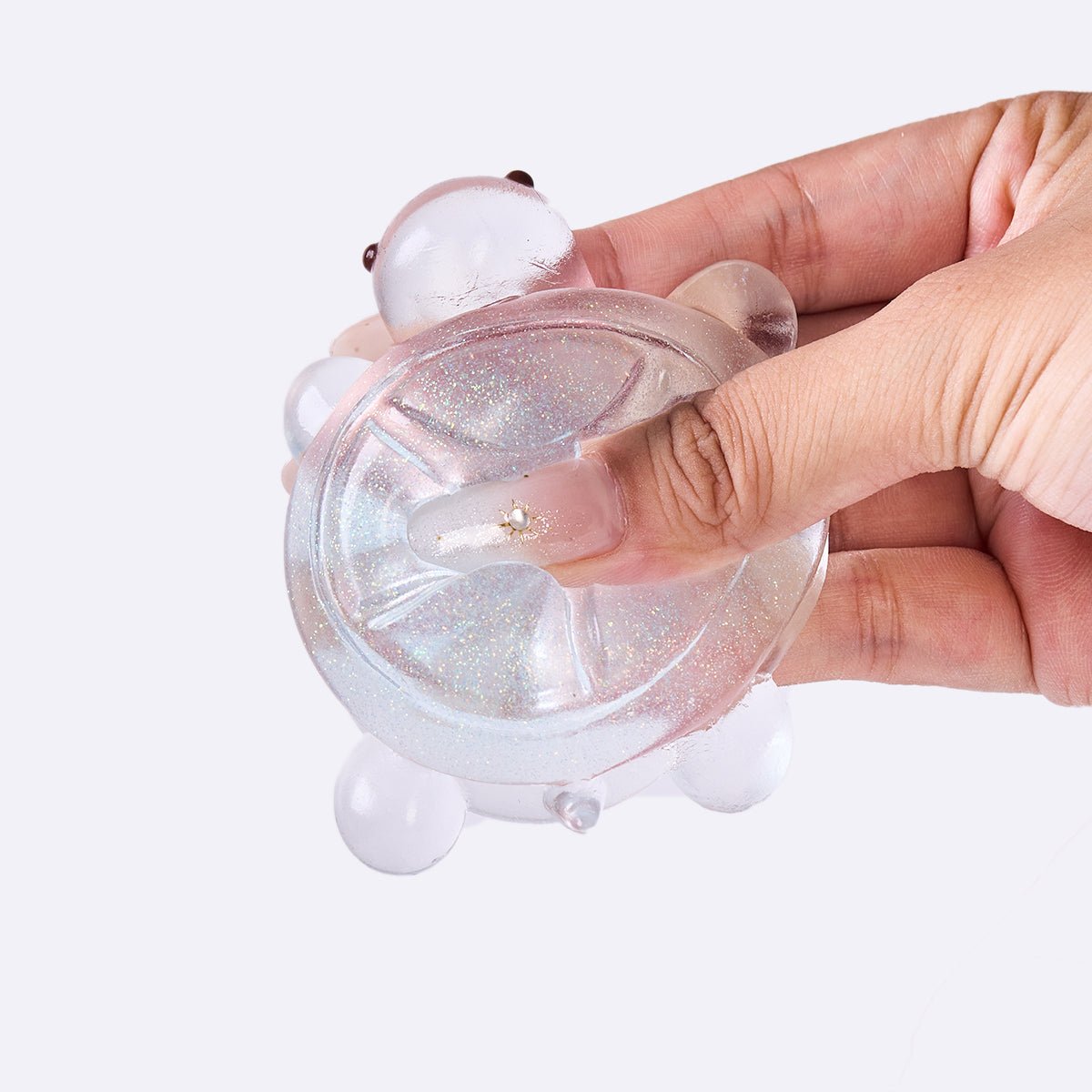 Glitter Clear-blue Turtle Taba Squishy - Image 3