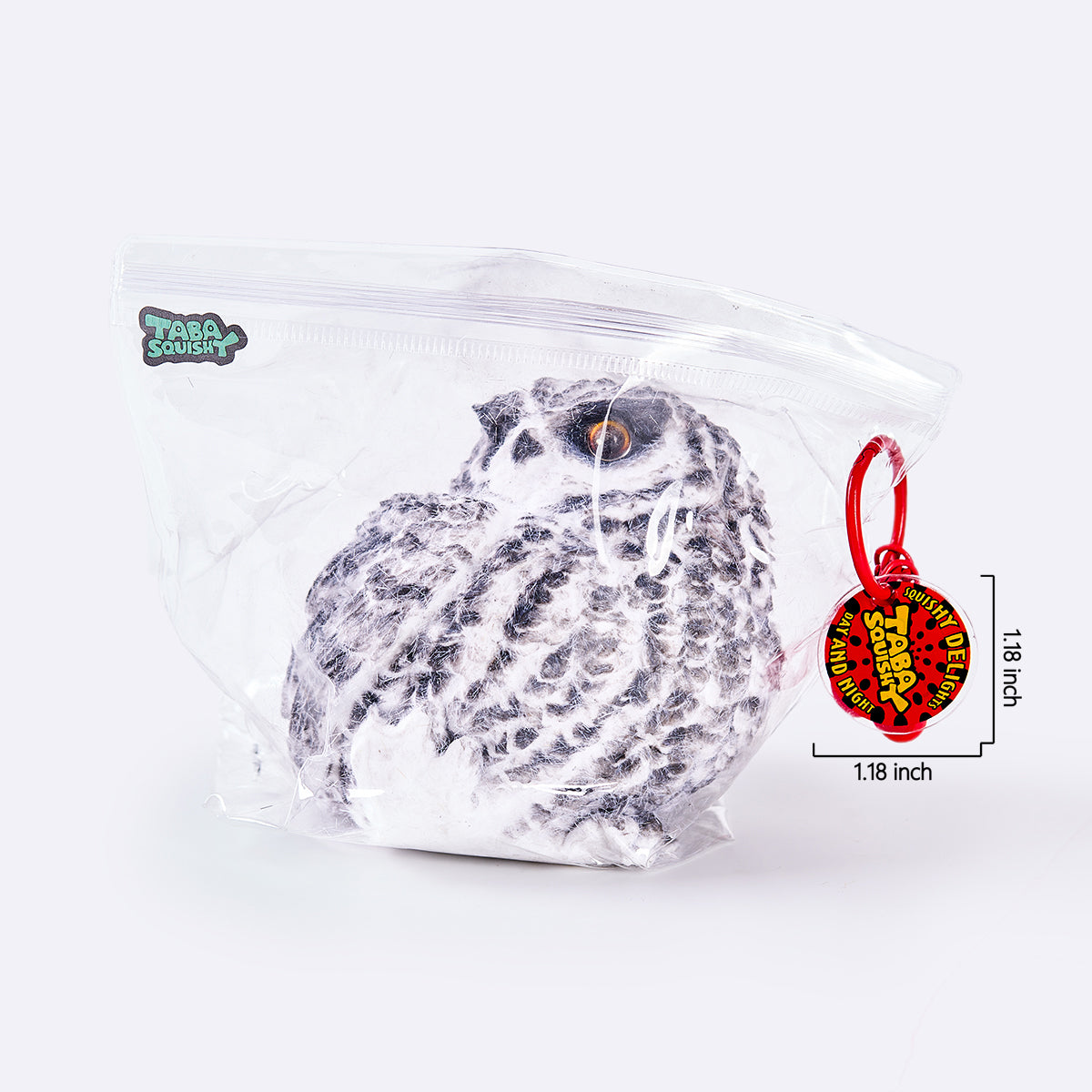 Flocked Gray Owl Taba Squishy - Image 6