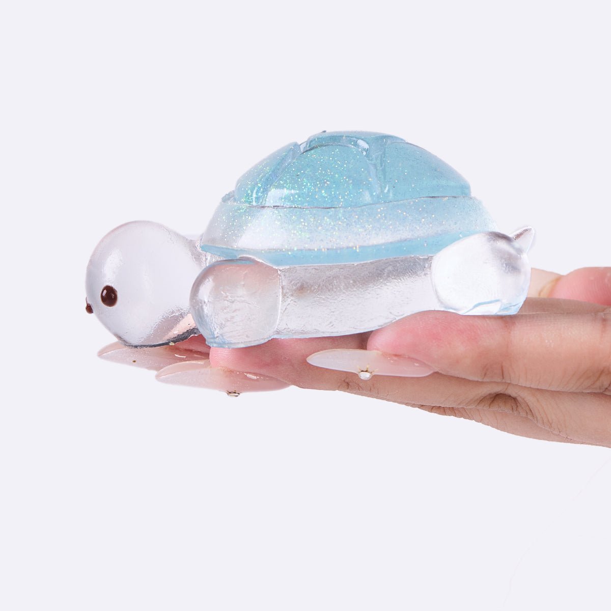 Glitter Clear-blue Turtle Taba Squishy - Image 5