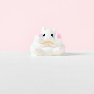 Flocked White Hamster Taba Squishy