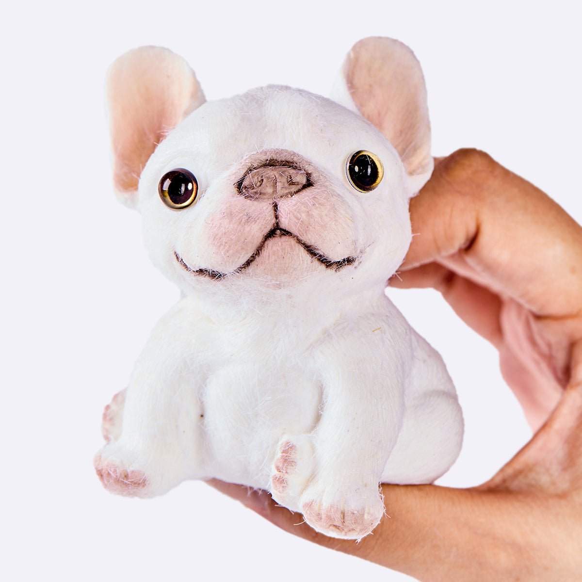 Flocked White French Bulldog Taba Squishy - Image 4