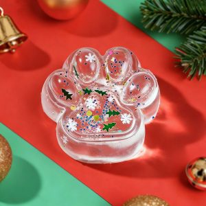 Green Sprinkle Clear Paw Taba Squish