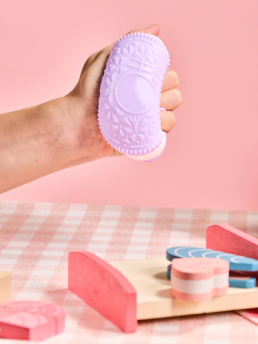 Purple-white Cookie Sandwich Sandwich Taba Squishy - Image 2