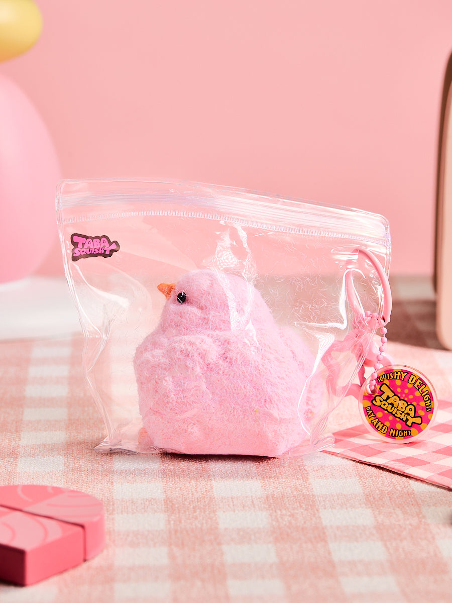 Floced Pink Chick Taba Squishy - Image 7