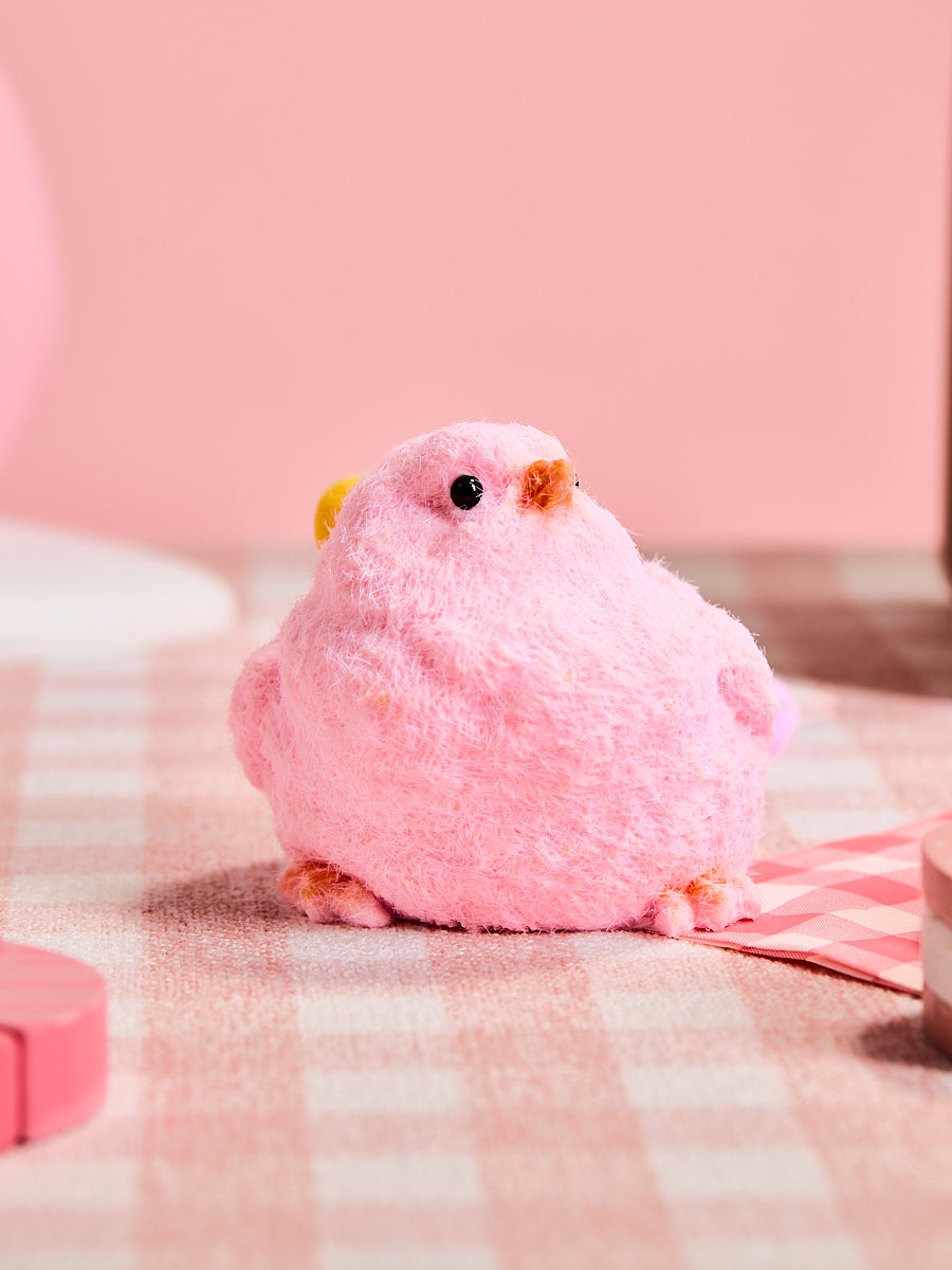 Floced Pink Chick Taba Squishy - Image 6