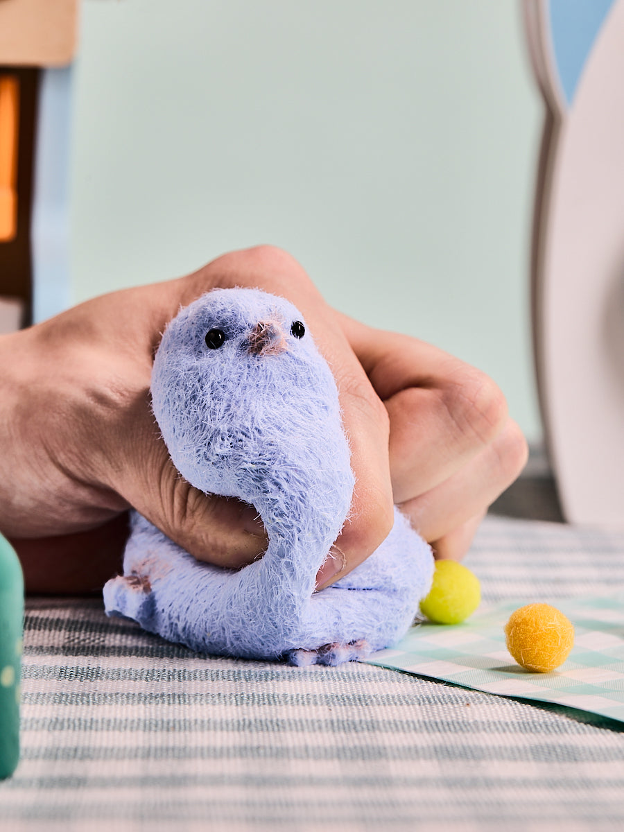 Flocked Blue Chick Taba Squishy - Image 3