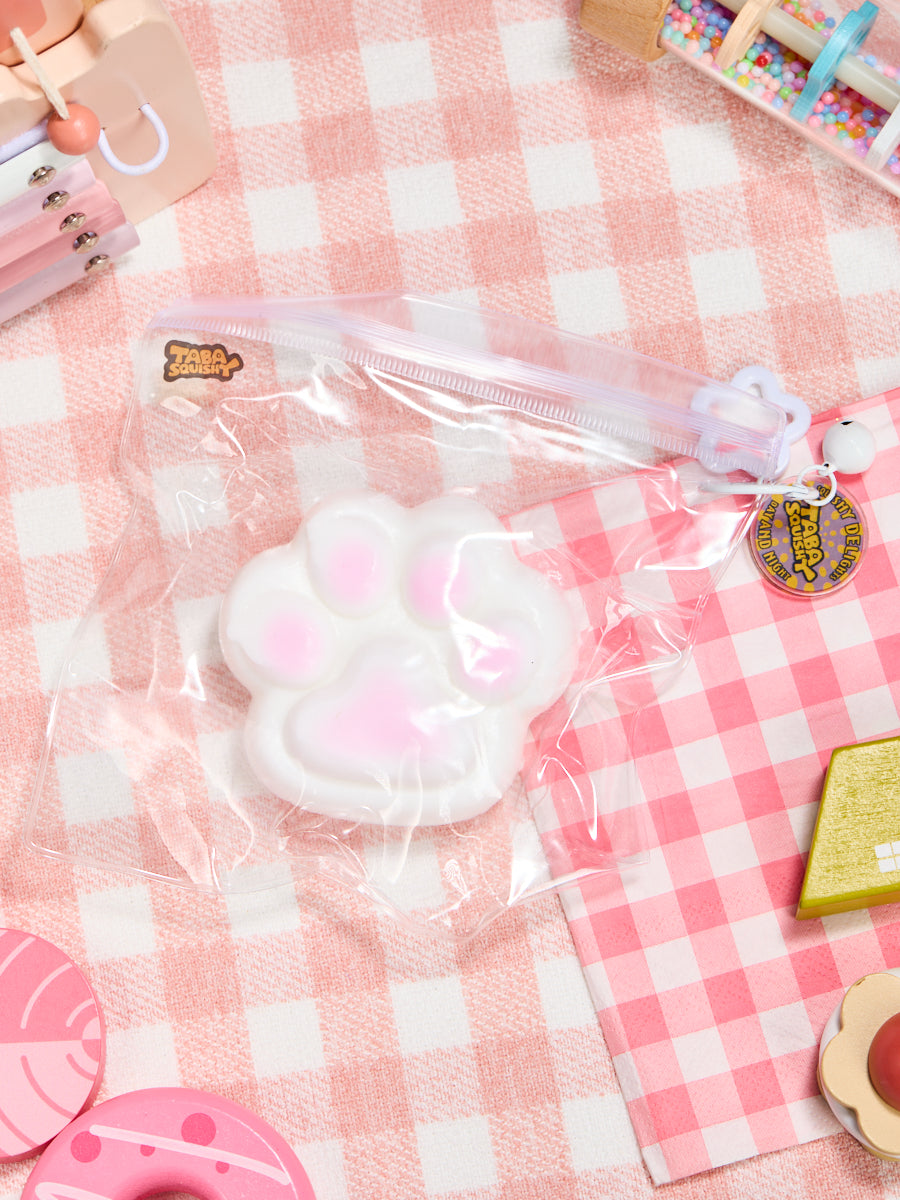Big White-pink Paw Taba Squishy - Image 5