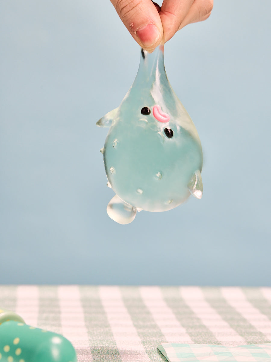 Transparent-green Pufferfish Taba Squishy - Image 4