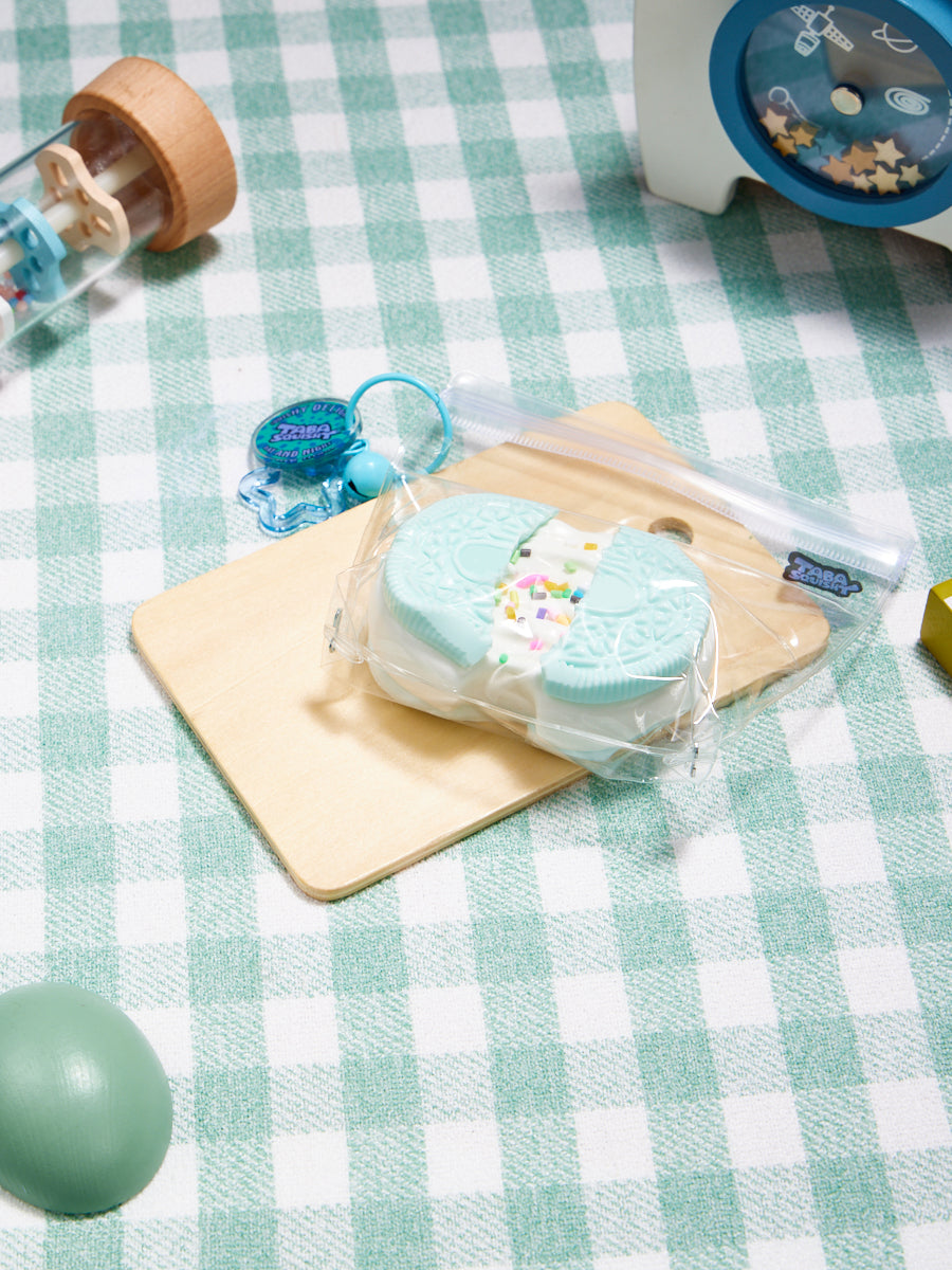 White-blue Stretchy Cookie Sandwich Taba Squishy - Image 5