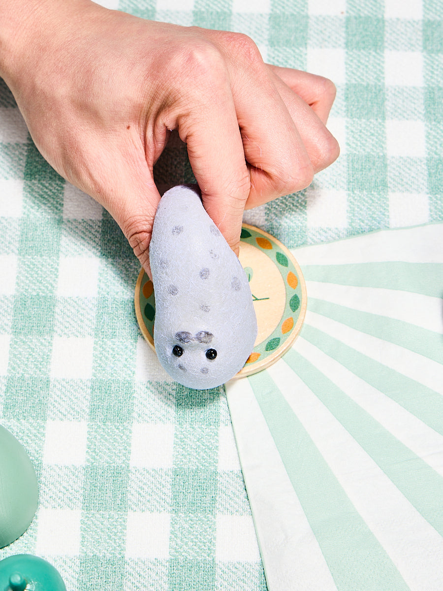 Flocked Cute Grey Seal with Dots Taba Squishy - Image 6