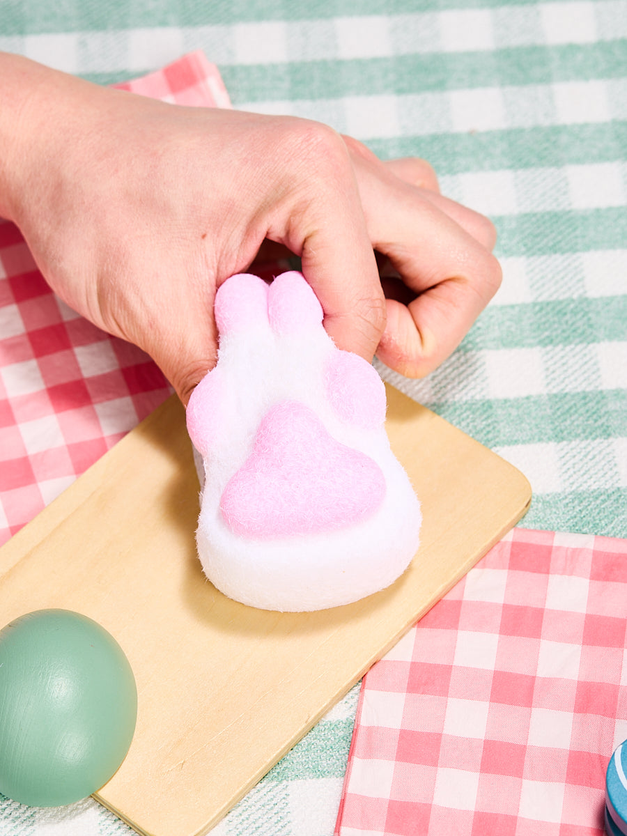 Flocked White-pink Paw Taba Squishy - Image 4