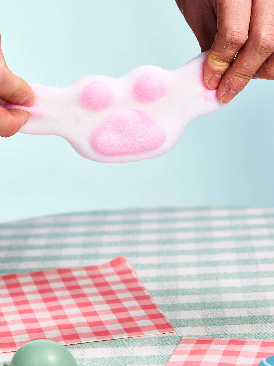 Flocked White-pink Paw Taba Squishy - Image 2