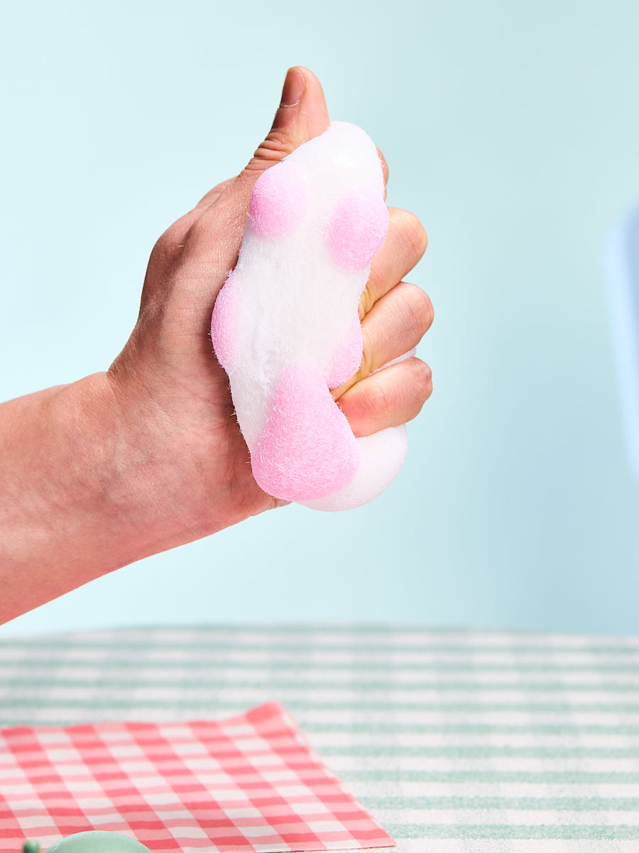 Flocked White-pink Paw Taba Squishy - Image 6