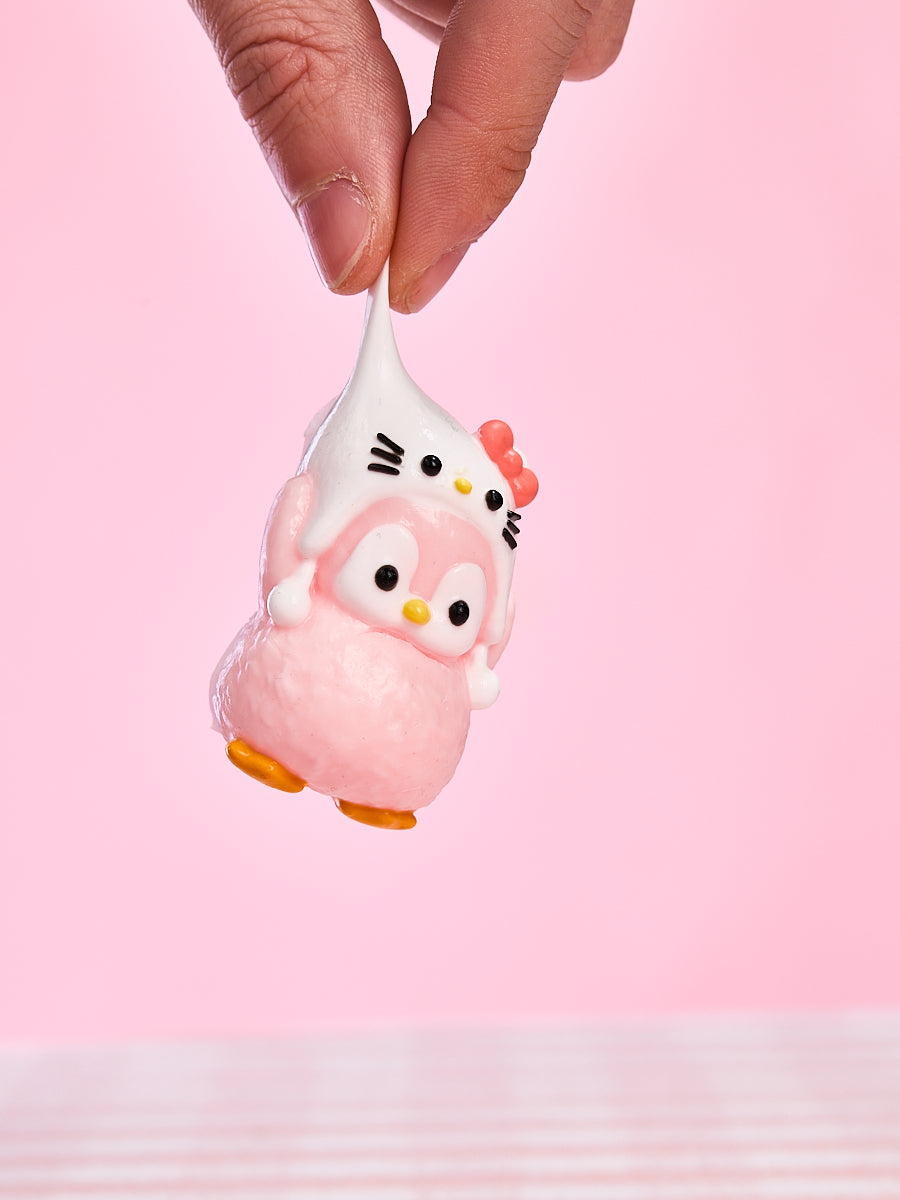 Cute Penguin with Kitten Hat Taba Squishy - Image 3
