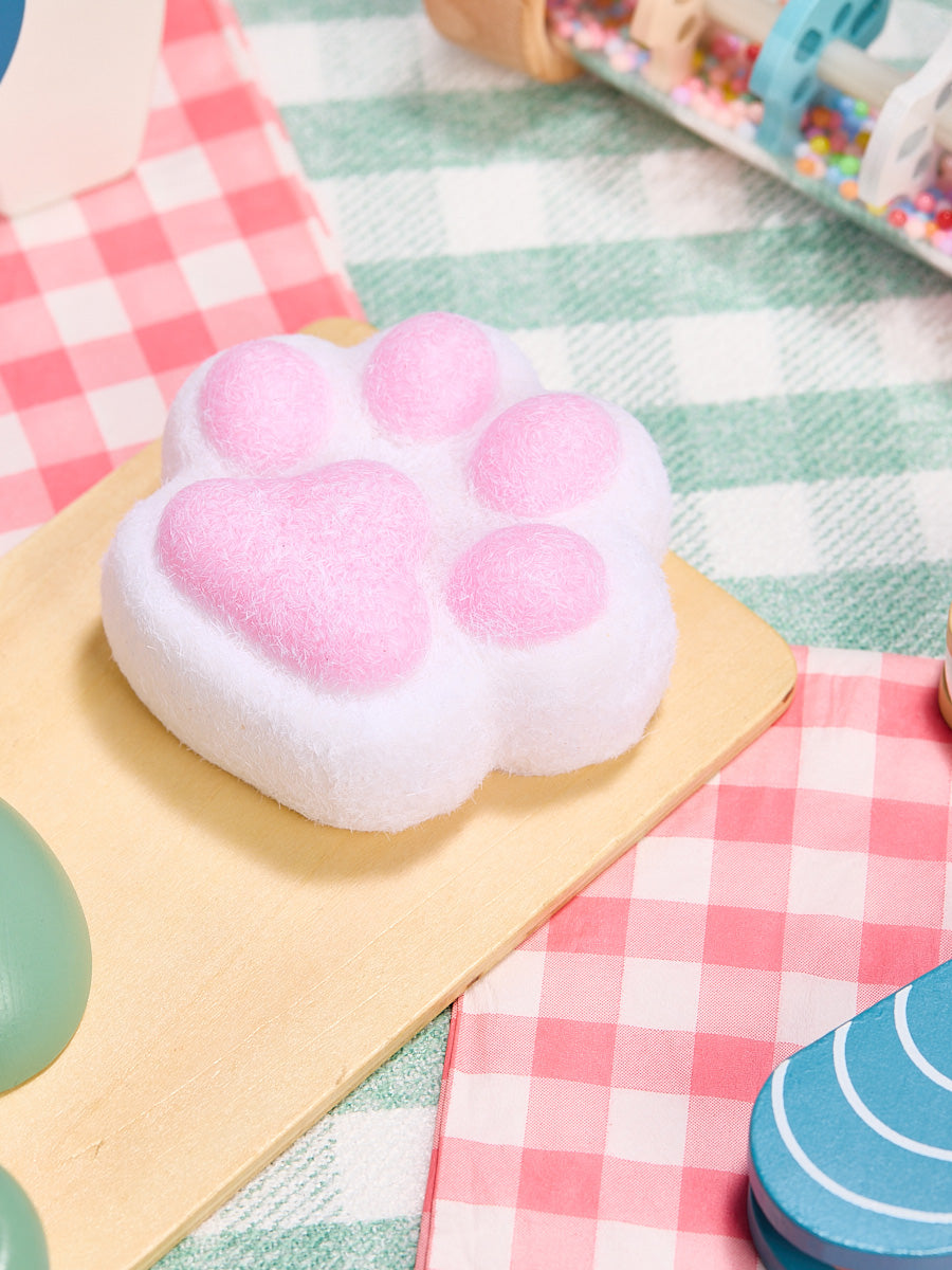 Flocked White-pink Paw Taba Squishy - Image 8