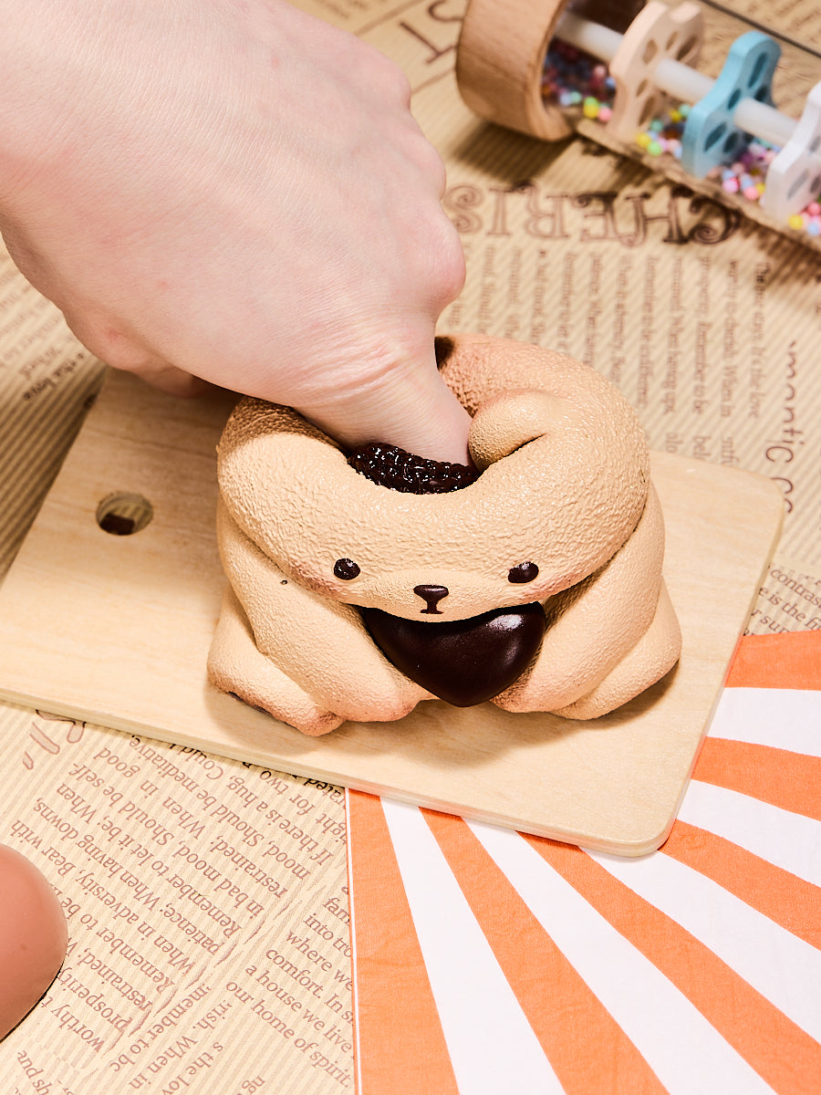 Brown Heart Bear Taba Squishy - Image 4