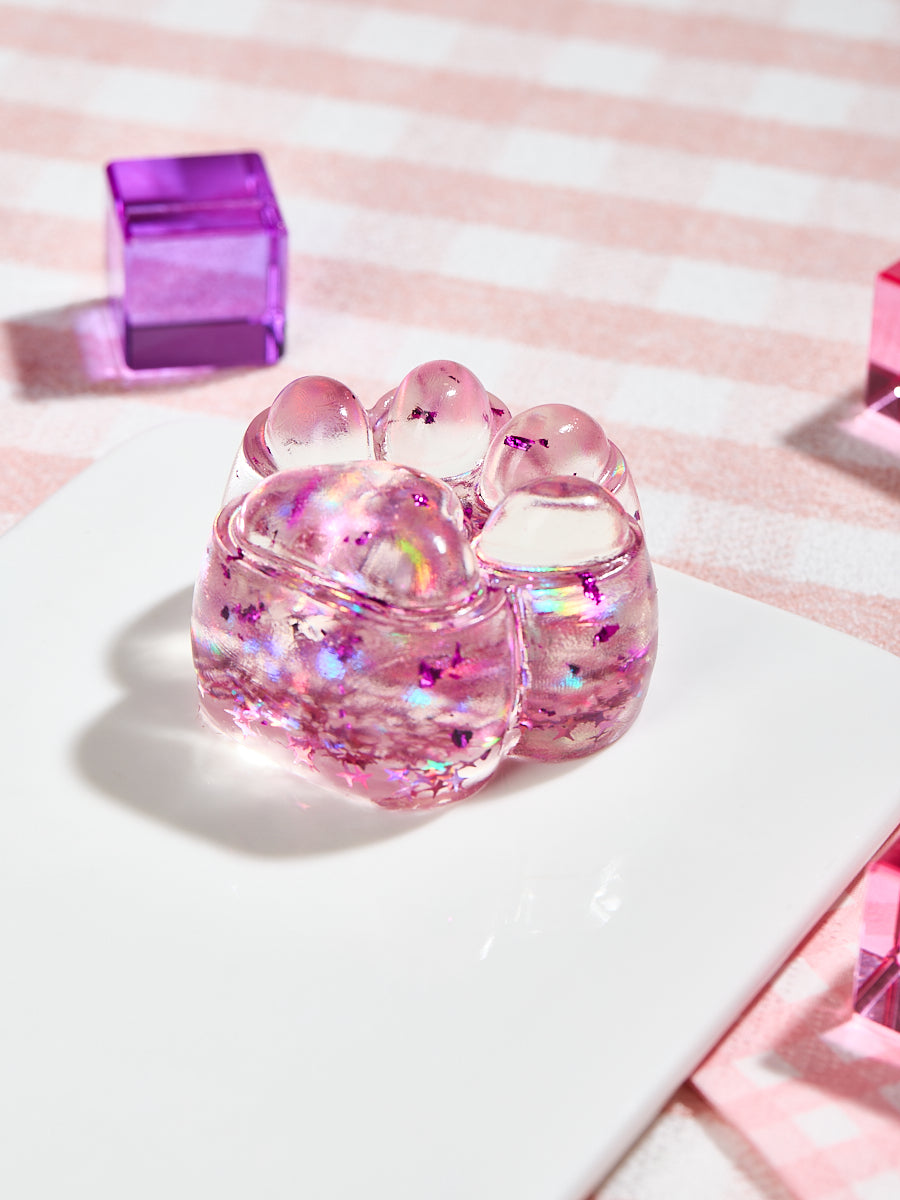 Foil Flakes Fuchsia Paw Taba Squishy - Image 9