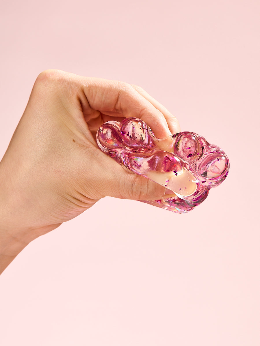 Foil Flakes Fuchsia Paw Taba Squishy - Image 4