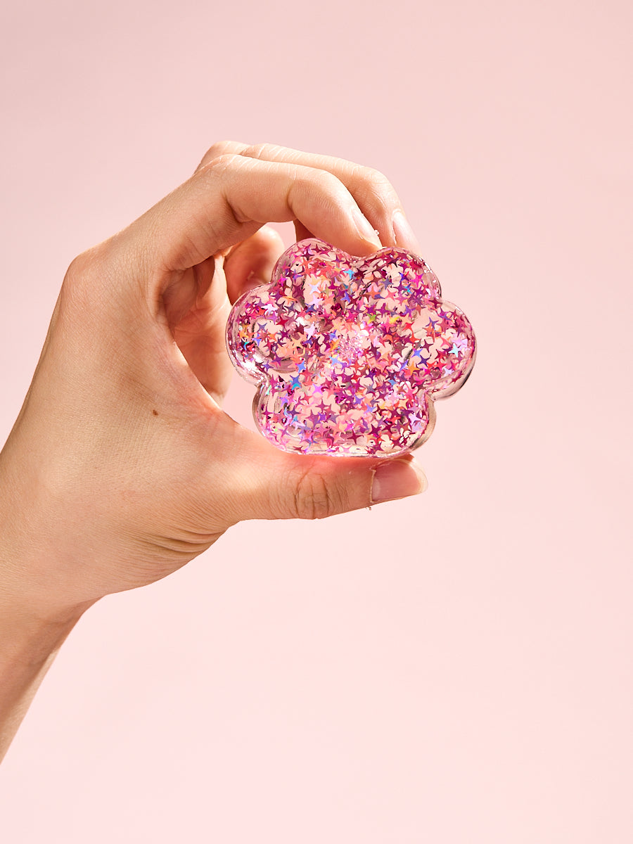 Foil Flakes Fuchsia Paw Taba Squishy - Image 5