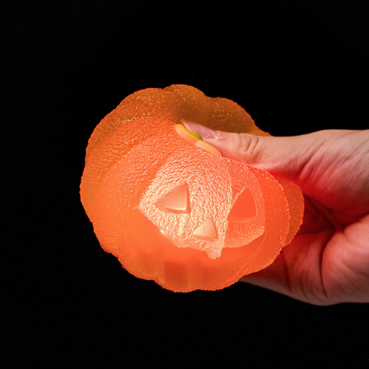 200g Clear Pumpkin with Red Light Taba Squishy - Image 2