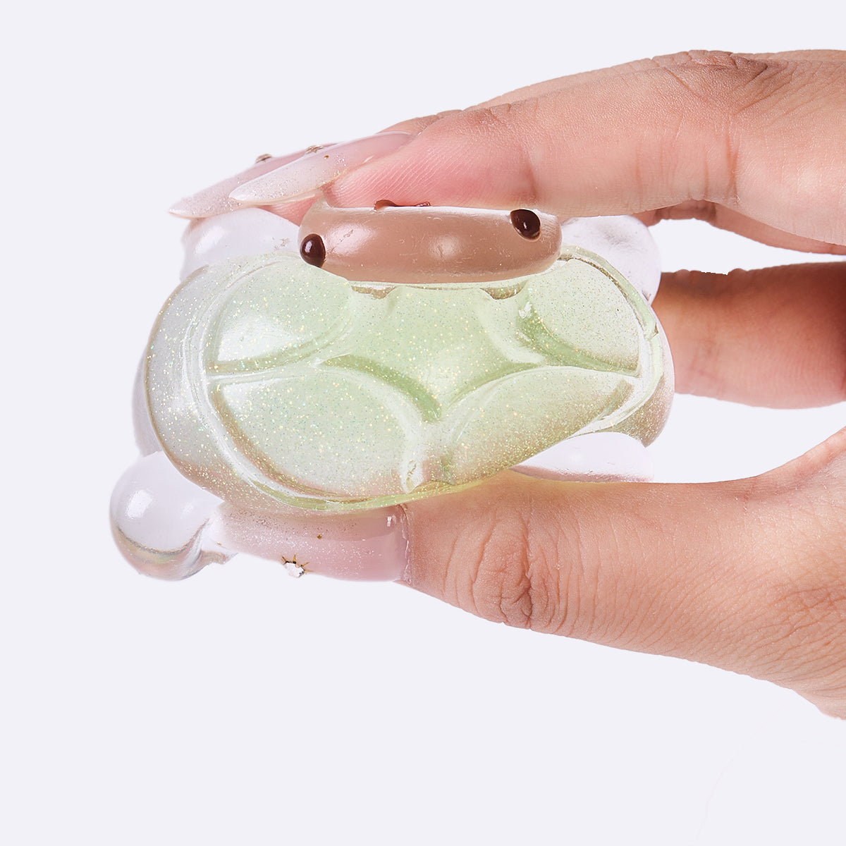 Glitter Clear-green Turtle Taba Squishy - Image 2