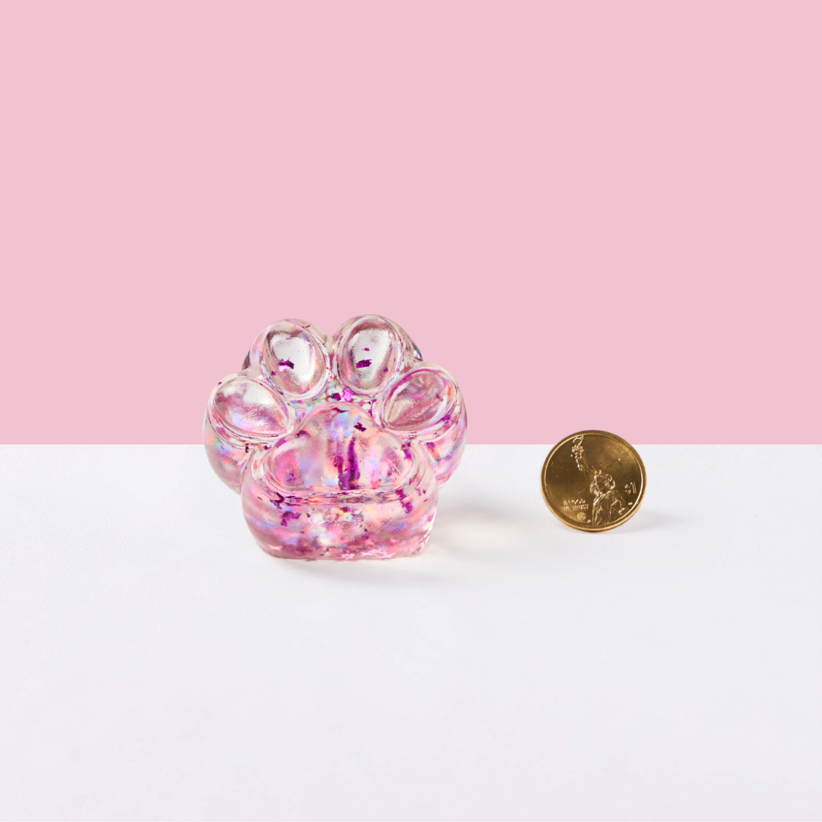 Foil Flakes Fuchsia Paw Taba Squishy - Image 2