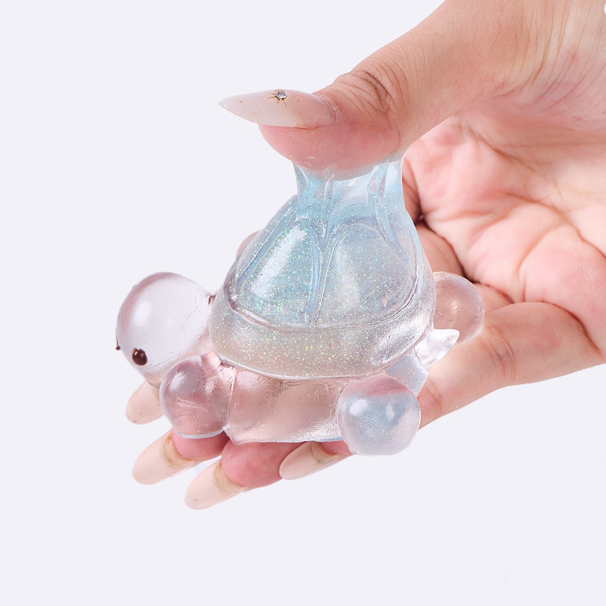 Glitter Clear-blue Turtle Taba Squishy - Image 4