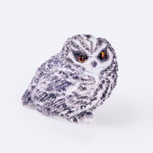 Flocked Gray Owl Taba Squishy