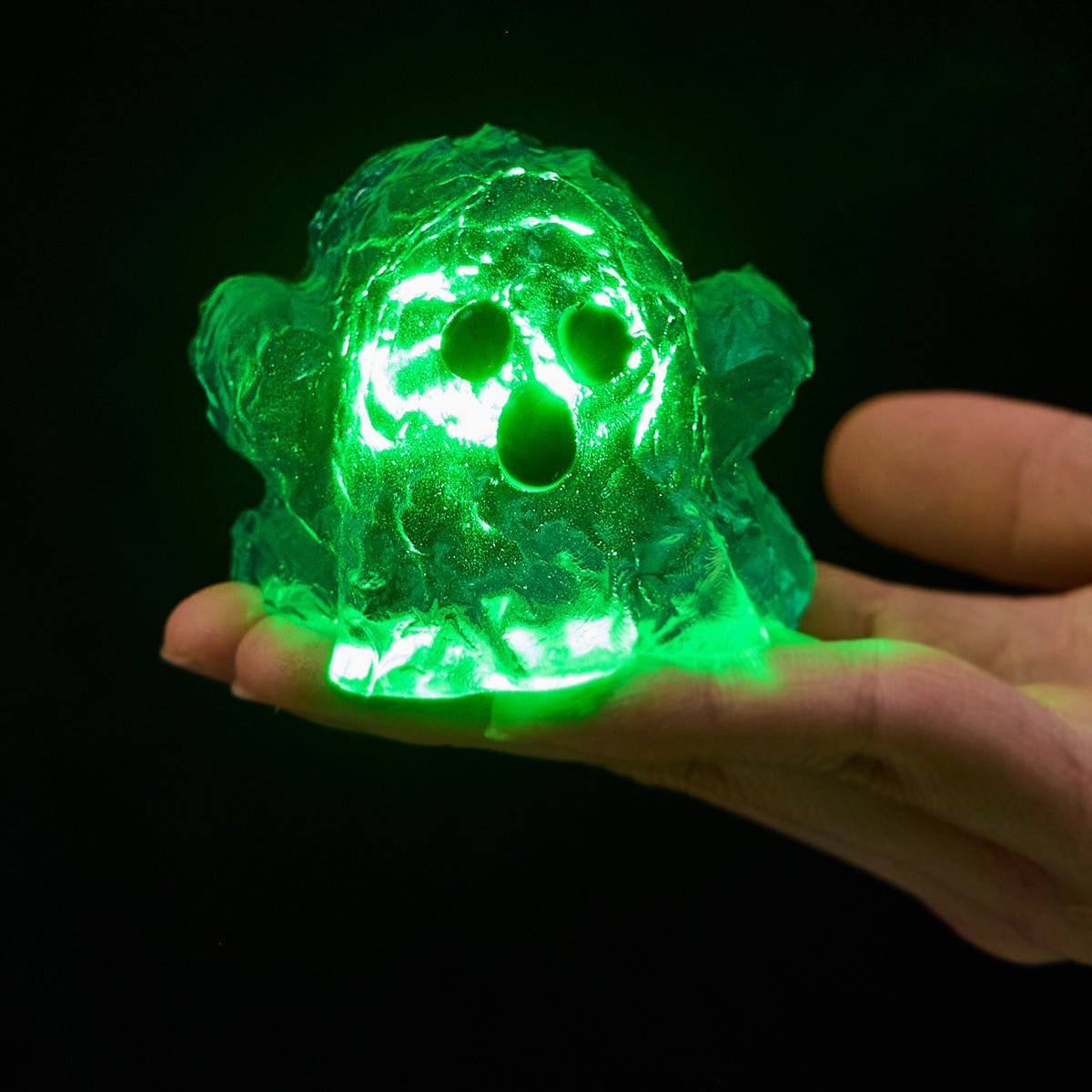 Clear Ghost with Green Light Taba Squishy - Image 3