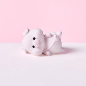 Flocked Mini Pink Pig Taba Squishy