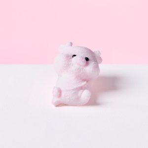 Flocked Mini Pink Pig Taba Squishy
