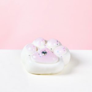Big Bling White-pink Paw Taba Squishy