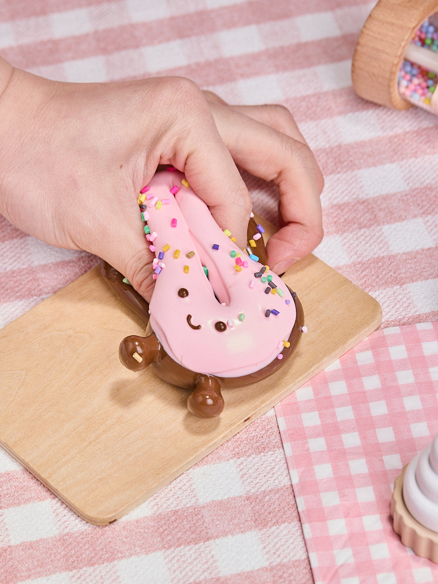 Cute Chocolate-pink Donut Taba Squishy - Image 5
