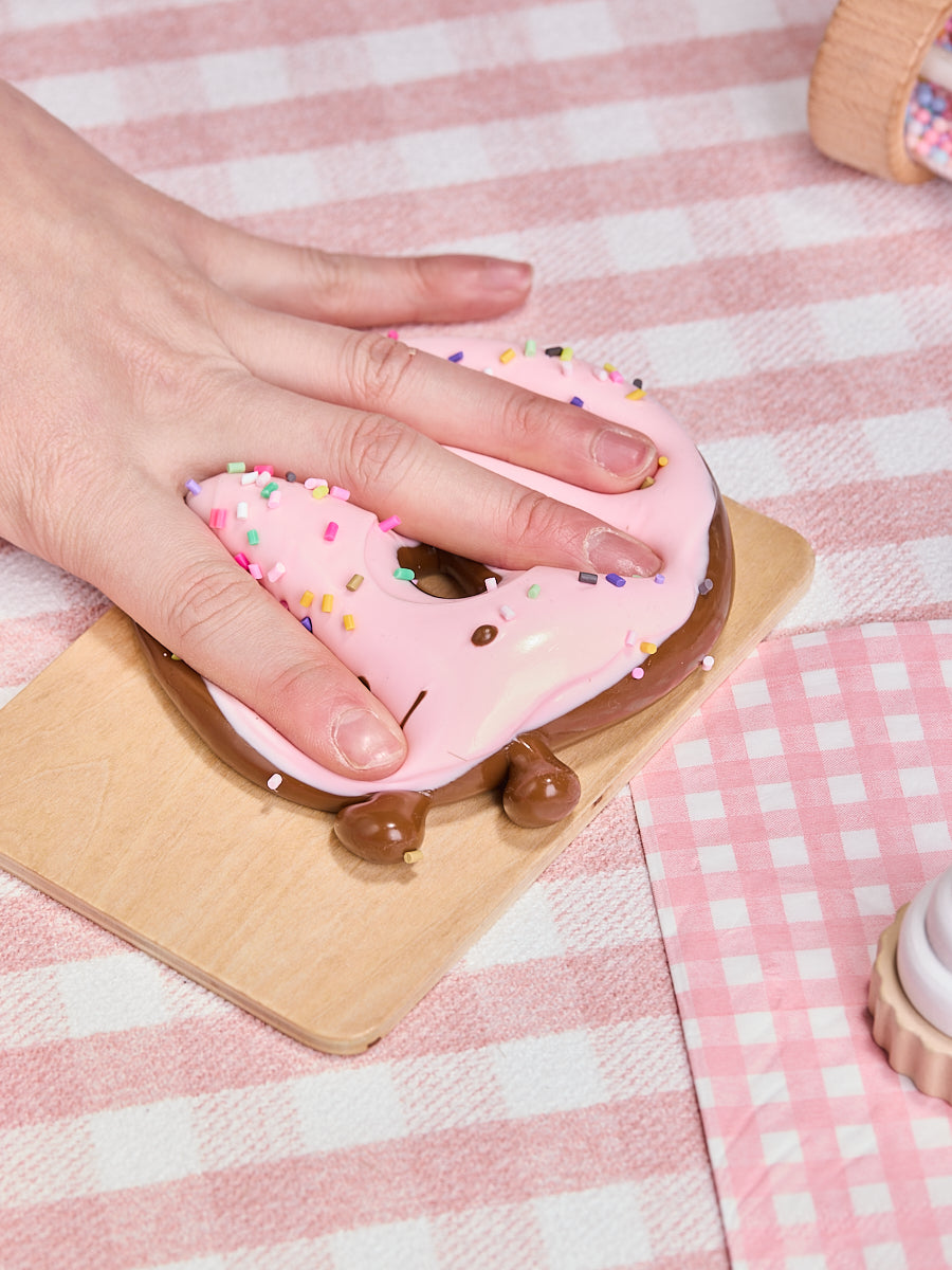 Cute Chocolate-pink Donut Taba Squishy - Image 6