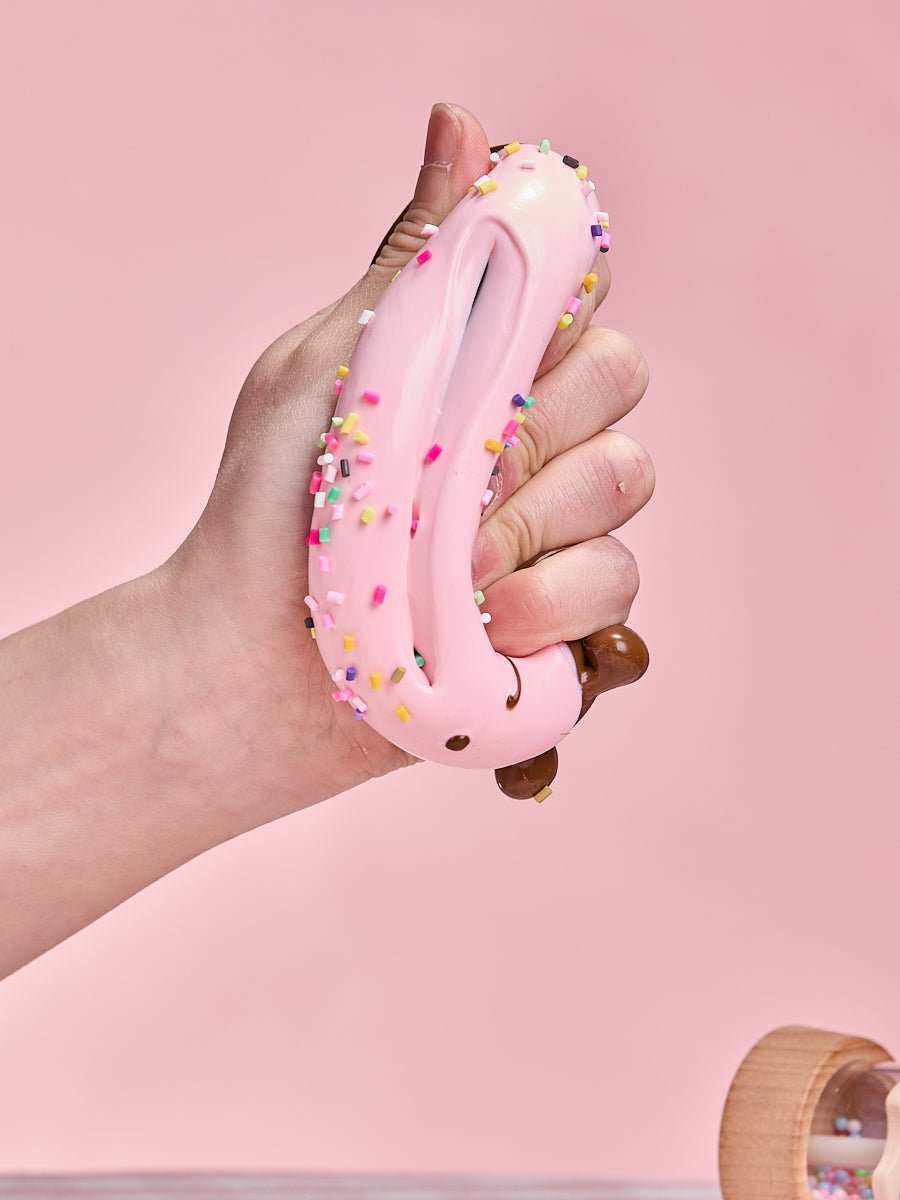 Cute Chocolate-pink Donut Taba Squishy - Image 4