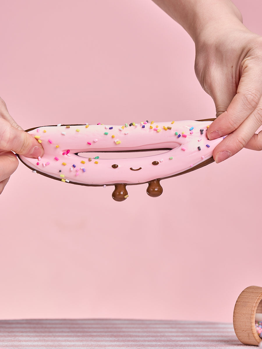 Cute Chocolate-pink Donut Taba Squishy - Image 2