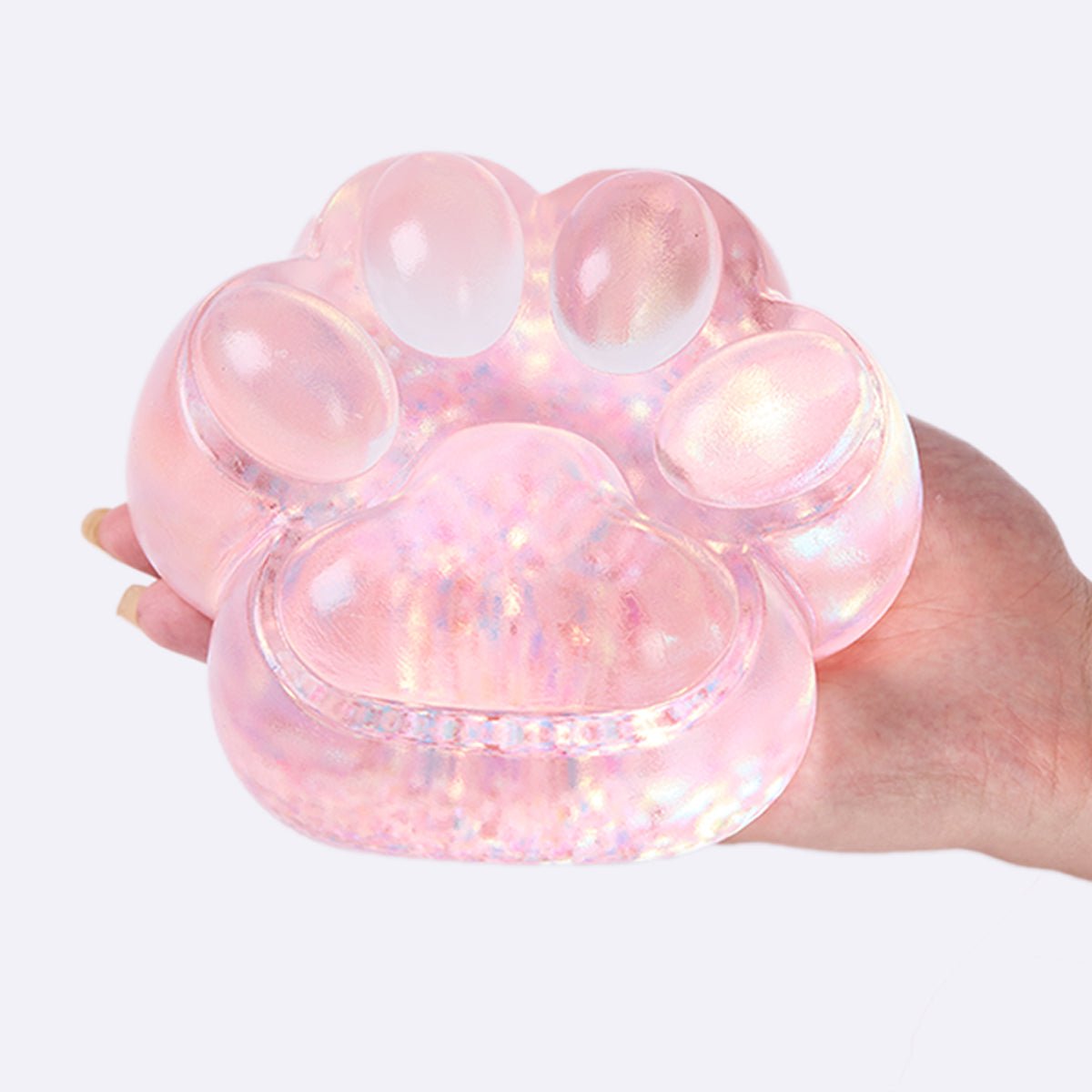 Jumbo Blingbling Transparent-pink Paw Taba Squishy - Image 3