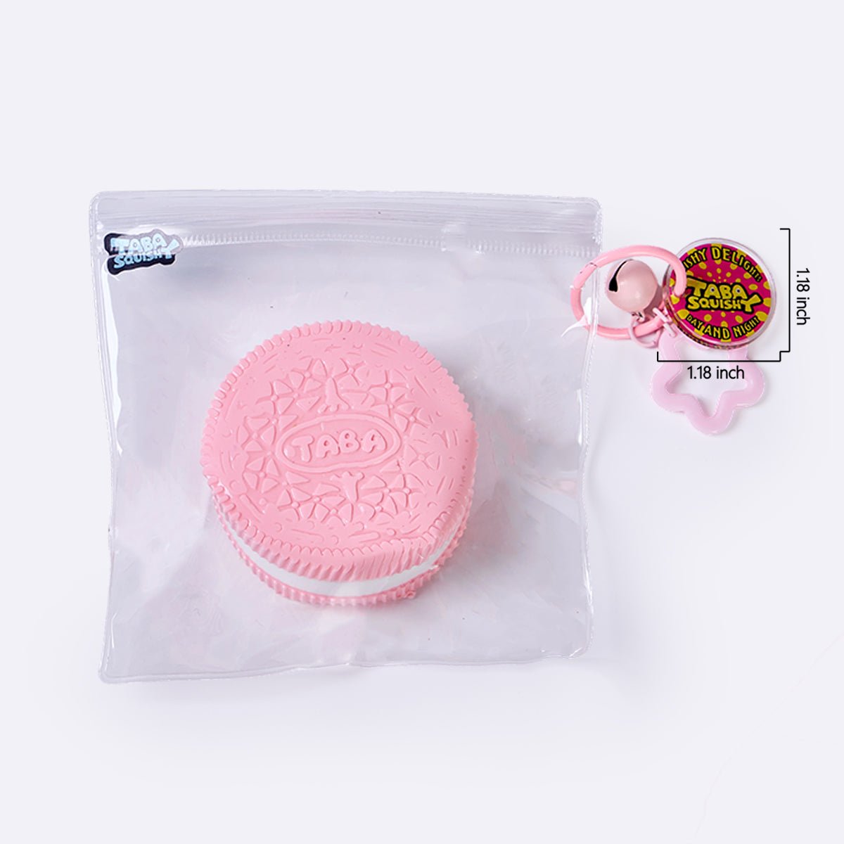 100g Pink-white Sandwich Cookie Taba Squishy - Image 6