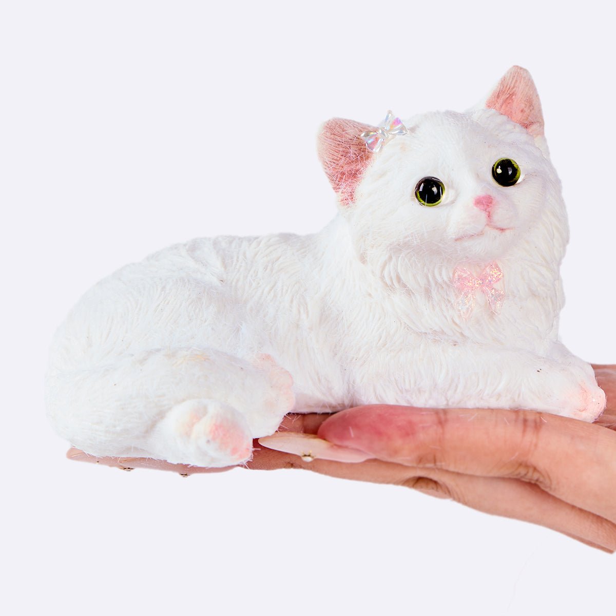 Flocked White Cat Taba Squishy - Image 4