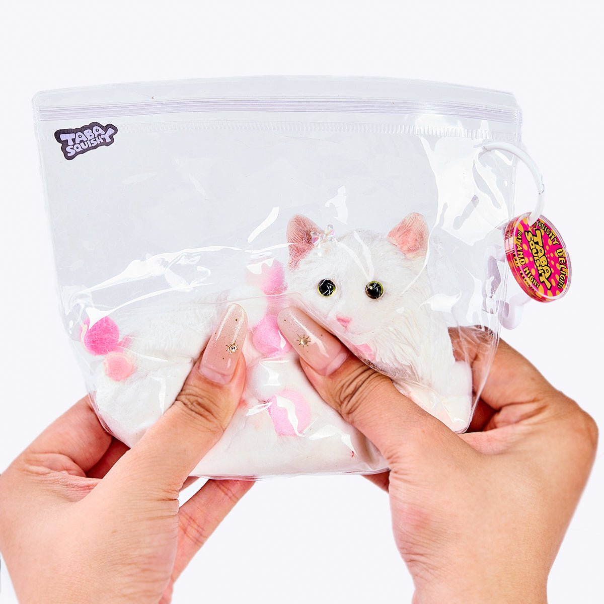 Flocked White Cat Taba Squishy - Image 5