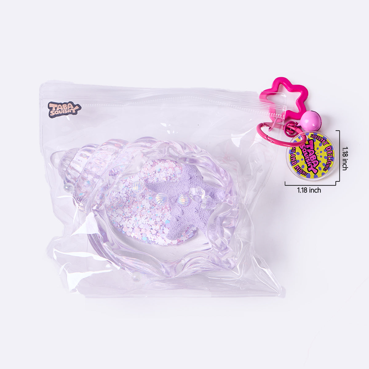 Blingbling Transparent-purple Conch with Starfish Taba Squishy - Image 6