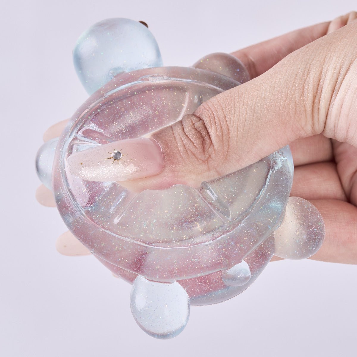 Glitter Transparent-blue Turtle Taba Squishy - Image 4
