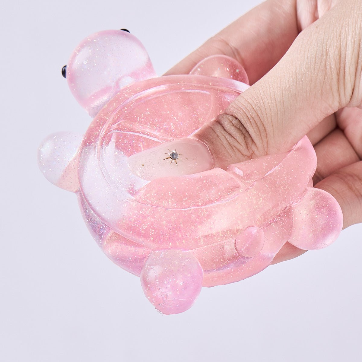 Glitter Transparent-pink Turtle Taba Squishy - Image 5