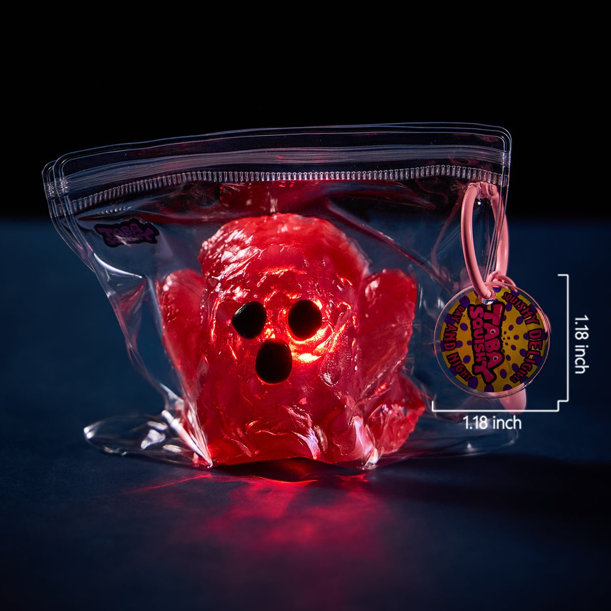 Clear Ghost with Red Light Taba Squishy - Image 5