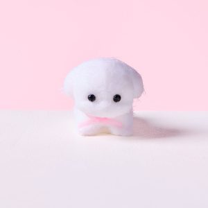 Flocked Mini White Dog Taba Squishy