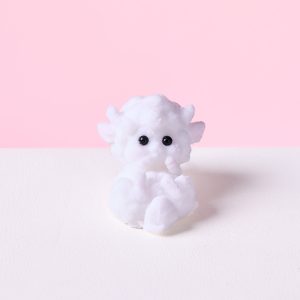 Flocked Mini White Lamb Taba Squishy