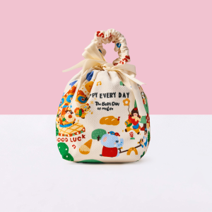 Colorful Circus Linen Drawstring Wrapping Gift Bag